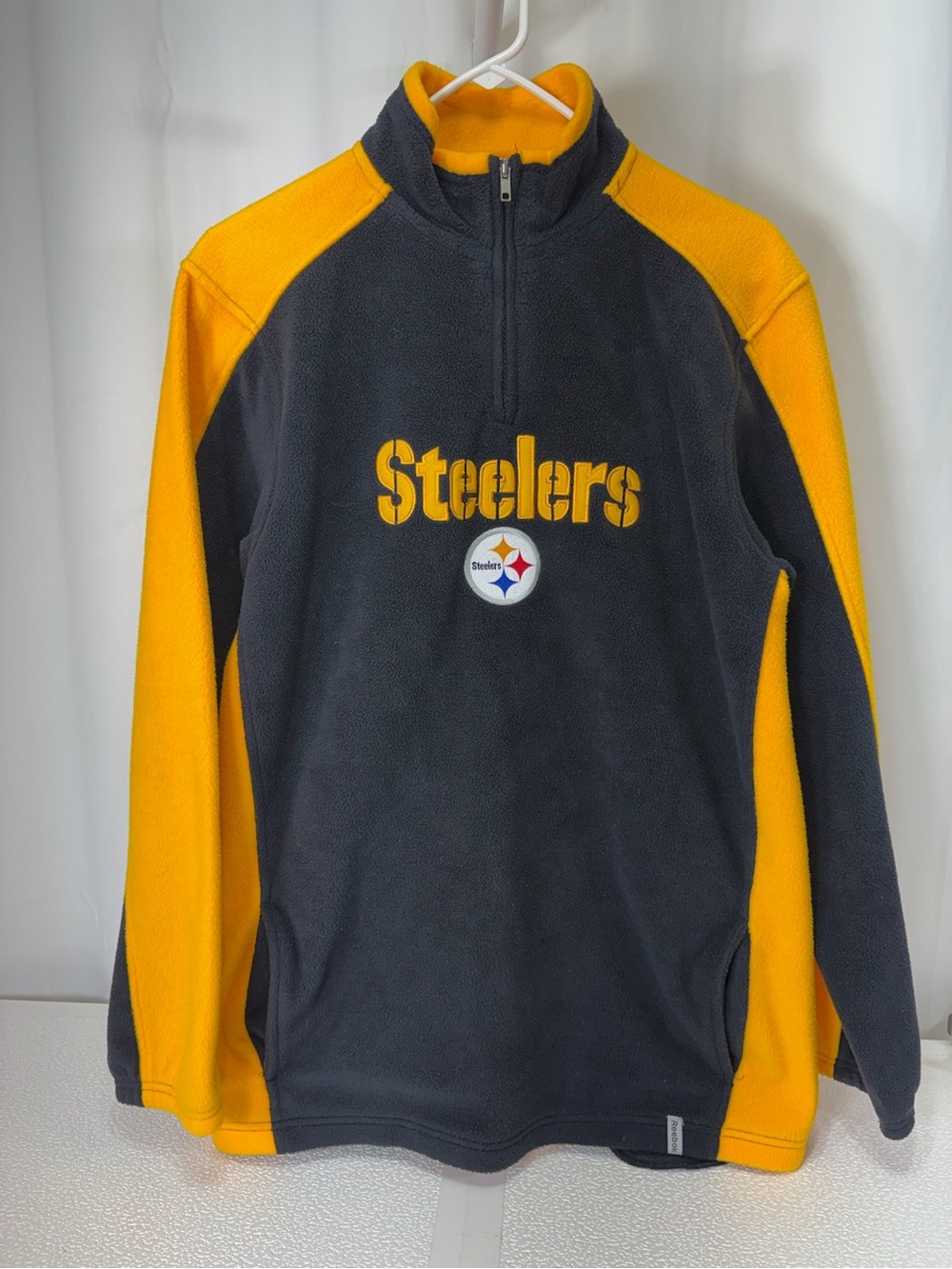 NFL Steelers Black and Gold Quarter-Zip Fleece Pullover 4266